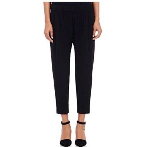 Nili Lotan Cropped Slouchy Stretch-Crepe Pants Black Women’s 0 - Picture 1 of 14